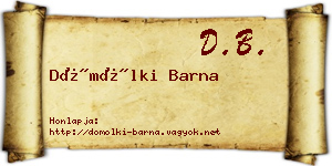 Dömölki Barna névjegykártya